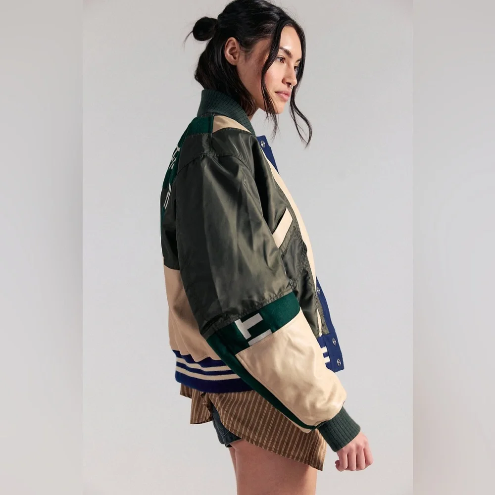 NWT Free People Triple Kick Novelty Bomber Jacket